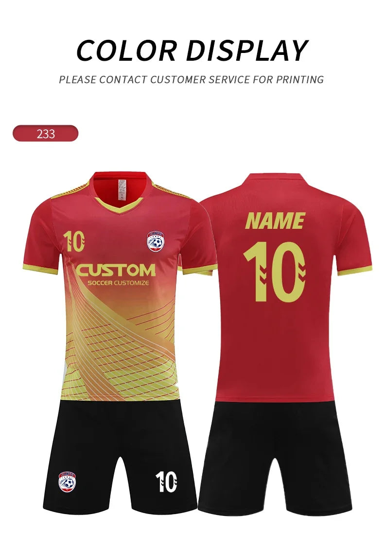 Soccer Jersey Custom Sets sublimation original Design Training kits Football uniform t-Shirt sport team For kids for Men XY233