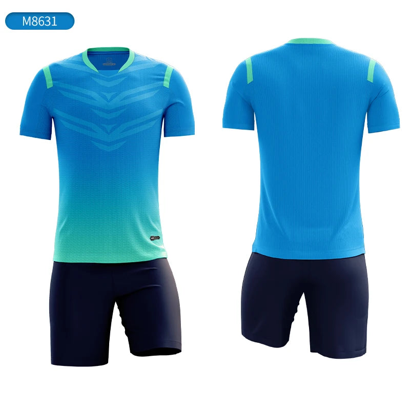 Wholesale Custom Design Breathable Comfortable Soccer Jersey Kits Team Soccer Sports Uniforms Men Football Uniform Sets M8631