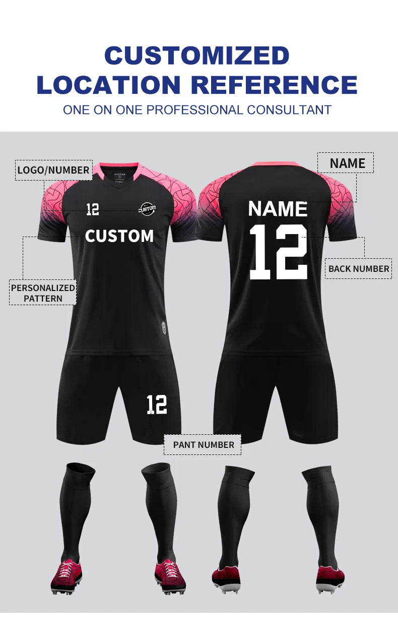 High Quality Men Football Jerseys Wholesale Soccer Clothes Sets Club Team Training Football Uniforms Adult Soccer Jersey D8862