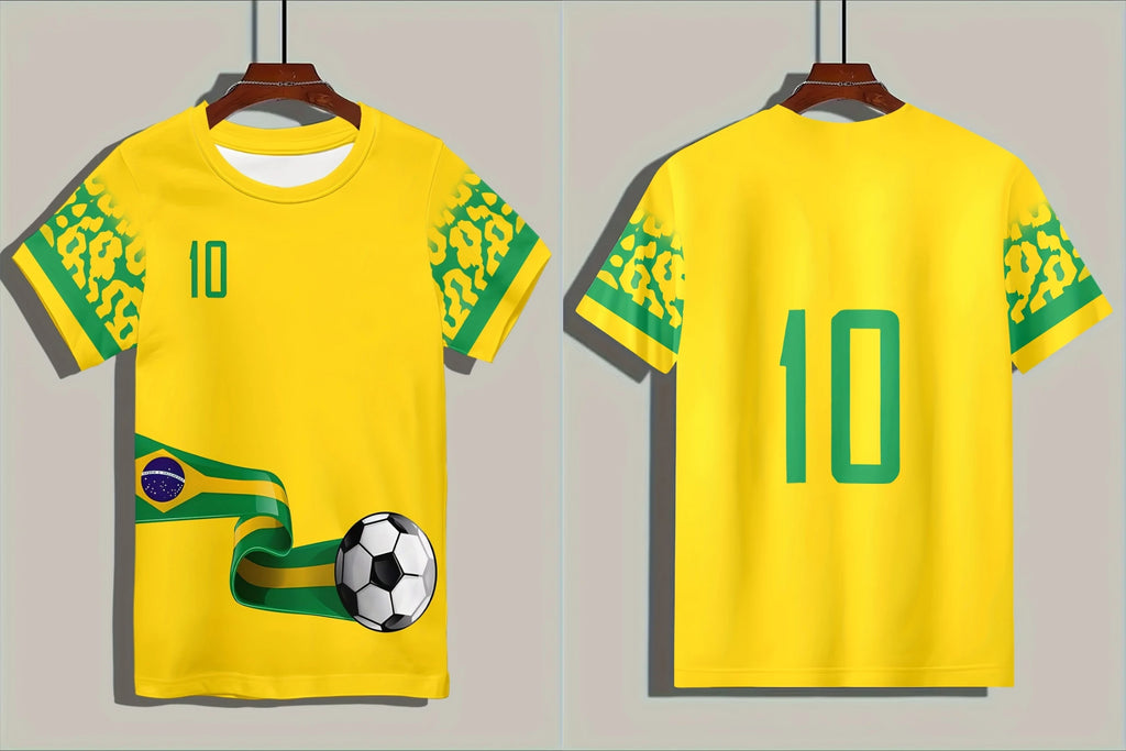 Men's 3D Soccer Print T-Shirt - Breathable Lightweight & Comfortable | Perfect for Outdoor Sports & Casual Wear Spring Autumn