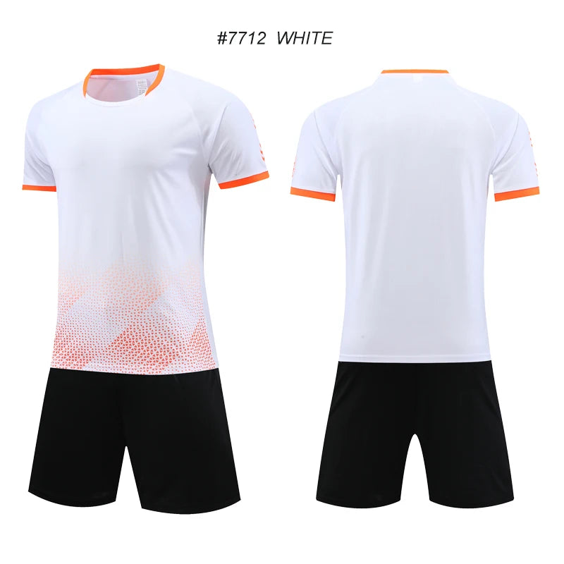 Children Football Jerseys Shorts Boys Girls Soccer Clothes Set Short Sleeve Football Uniforms Kids Soccer Tracksuit Jersey 7712