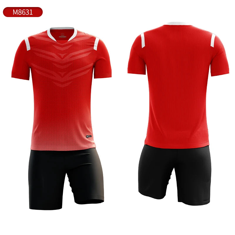 Wholesale Custom Design Breathable Comfortable Soccer Jersey Kits Team Soccer Sports Uniforms Men Football Uniform Sets M8631