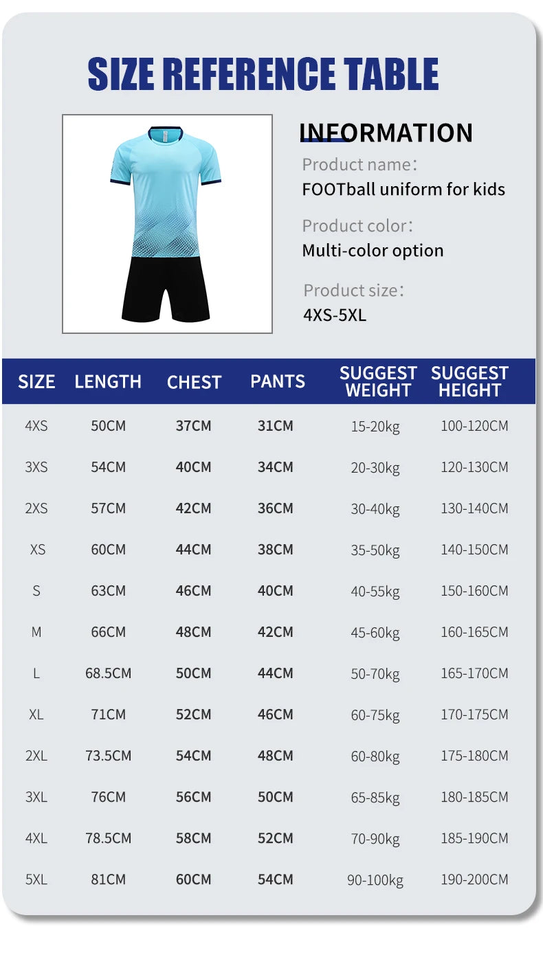 Children Football Jerseys Shorts Boys Girls Soccer Clothes Set Short Sleeve Football Uniforms Kids Soccer Tracksuit Jersey 7712