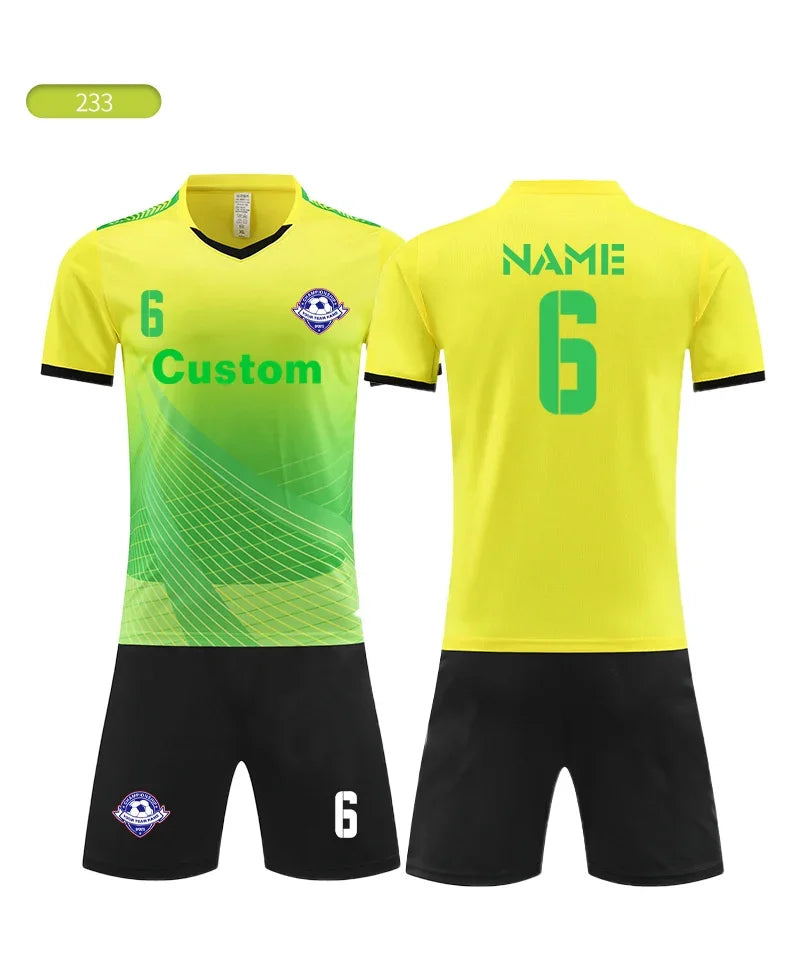 Soccer Jersey Custom Sets sublimation original Design Training kits Football uniform t-Shirt sport team For kids for Men XY233