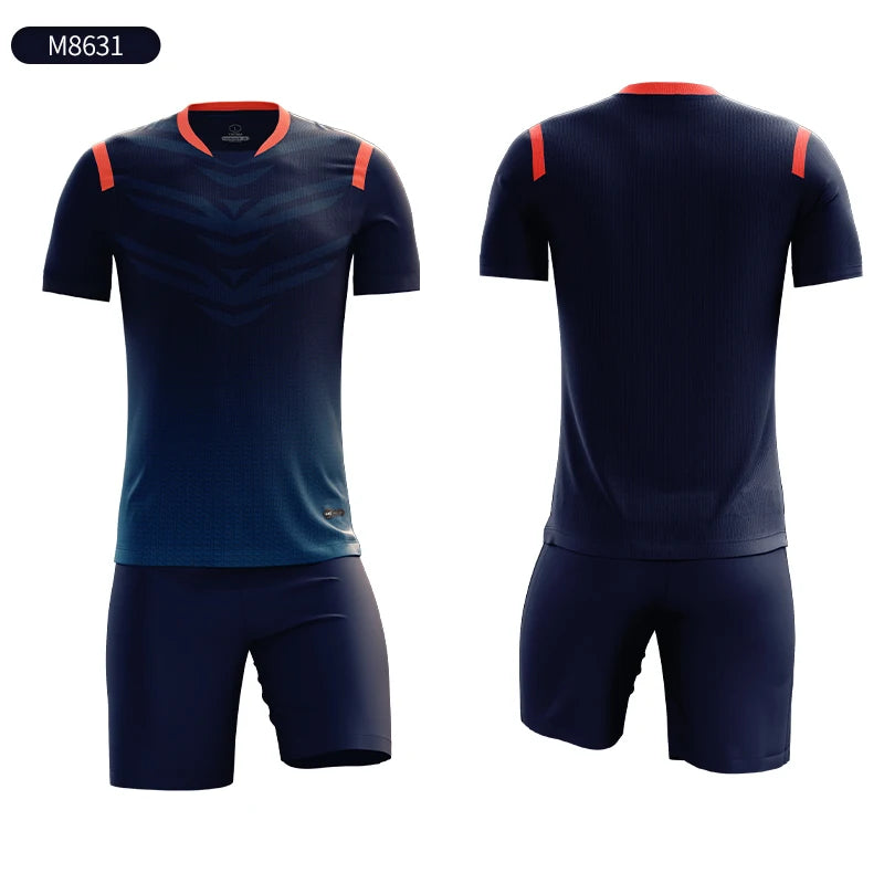 Wholesale Custom Design Breathable Comfortable Soccer Jersey Kits Team Soccer Sports Uniforms Men Football Uniform Sets M8631