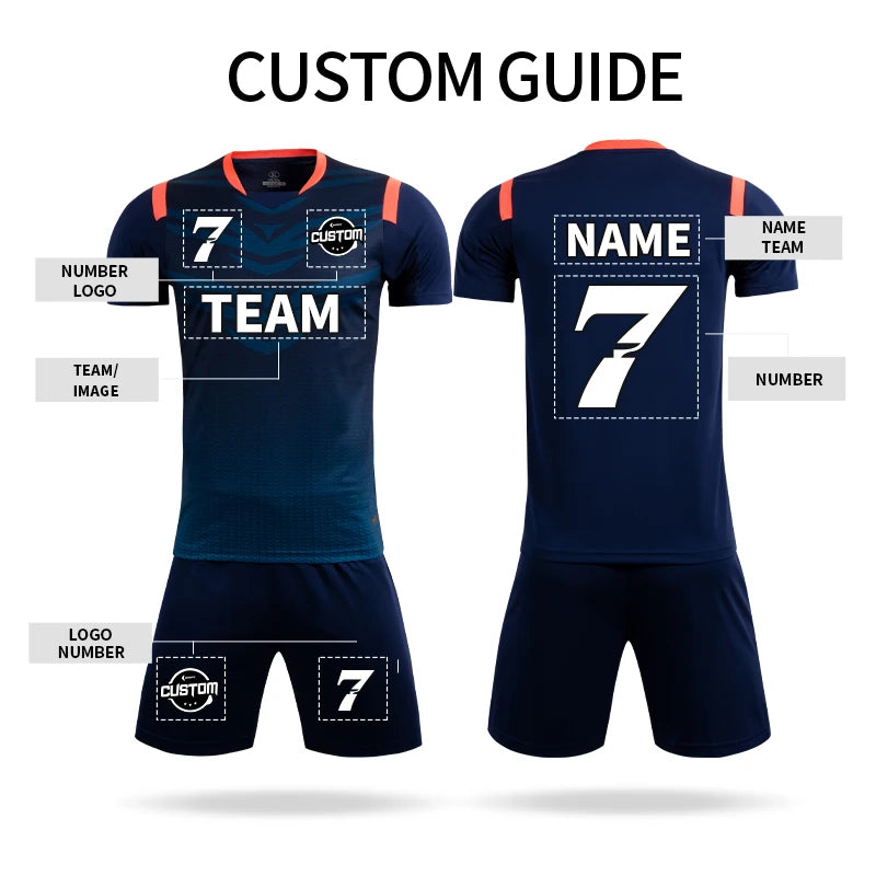 Wholesale Custom Design Breathable Comfortable Soccer Jersey Kits Team Soccer Sports Uniforms Men Football Uniform Sets M8631