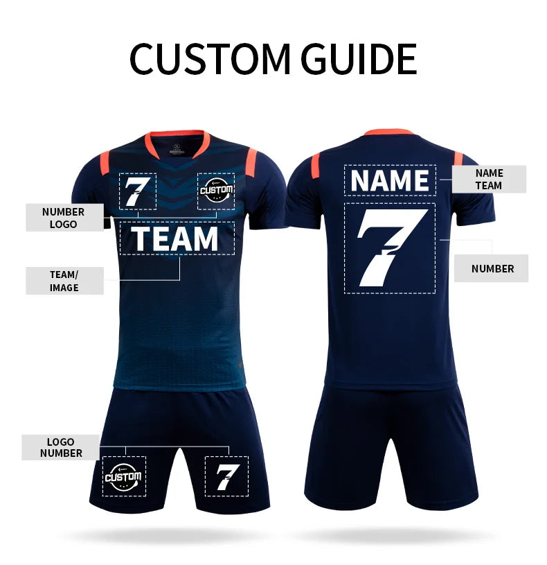 Wholesale Custom Design Breathable Comfortable Soccer Jersey Kits Team Soccer Sports Uniforms Men Football Uniform Sets M8631