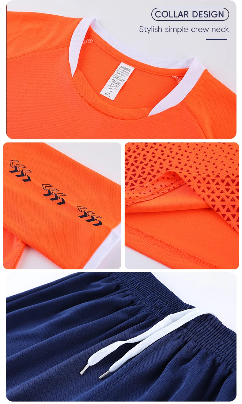 Children Football Jerseys Shorts Boys Girls Soccer Clothes Set Short Sleeve Football Uniforms Kids Soccer Tracksuit Jersey 7712