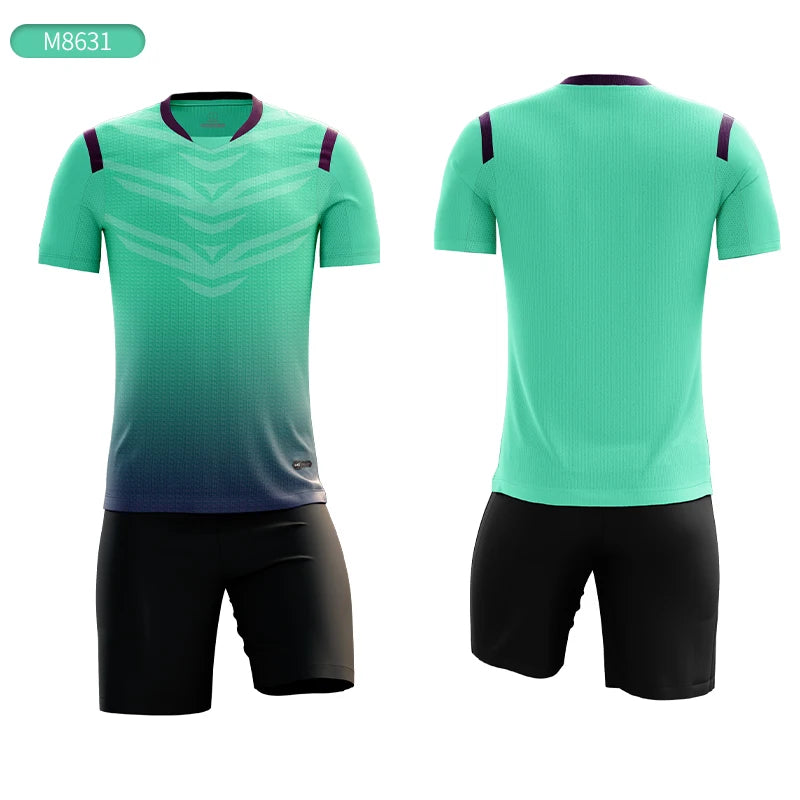 Wholesale Custom Design Breathable Comfortable Soccer Jersey Kits Team Soccer Sports Uniforms Men Football Uniform Sets M8631