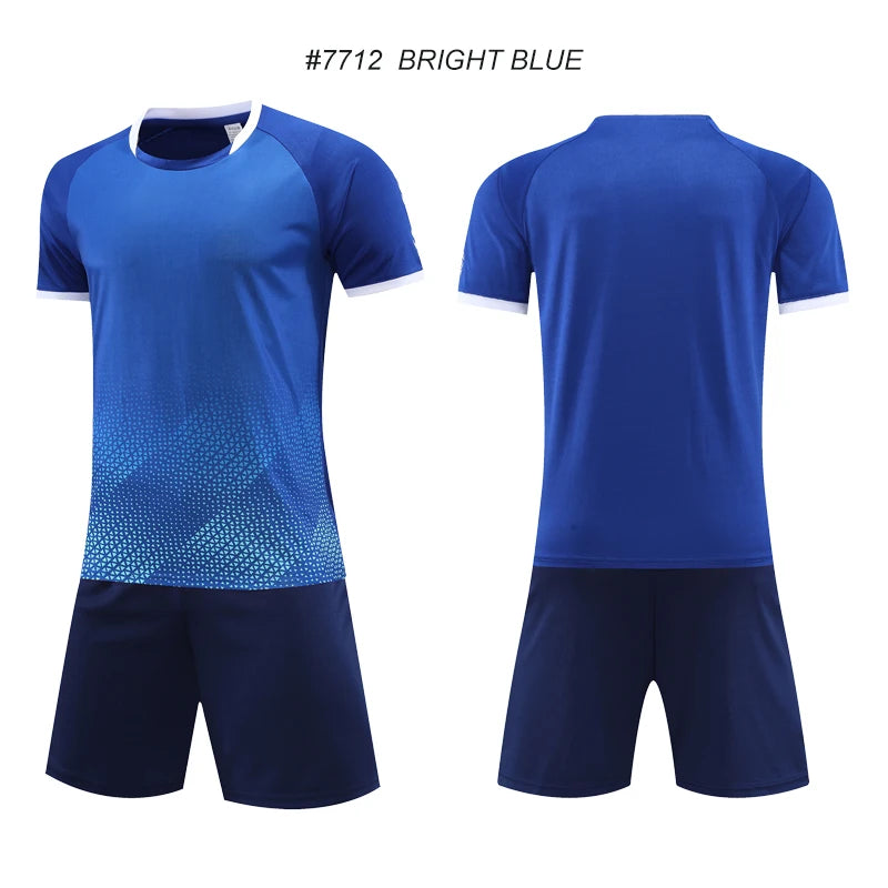Children Football Jerseys Shorts Boys Girls Soccer Clothes Set Short Sleeve Football Uniforms Kids Soccer Tracksuit Jersey 7712