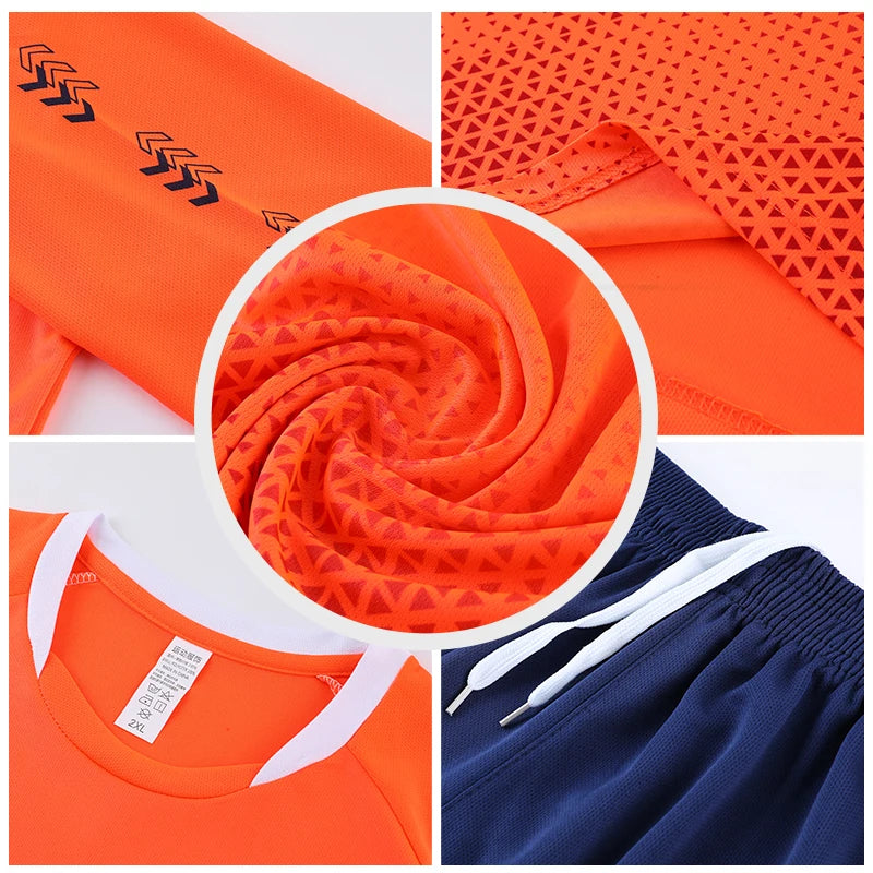 Children Football Jerseys Shorts Boys Girls Soccer Clothes Set Short Sleeve Football Uniforms Kids Soccer Tracksuit Jersey 7712