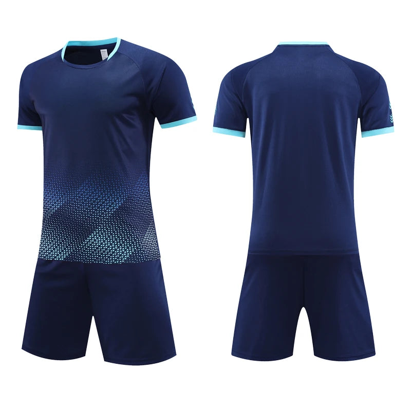 Children Football Jerseys Shorts Boys Girls Soccer Clothes Set Short Sleeve Football Uniforms Kids Soccer Tracksuit Jersey 7712