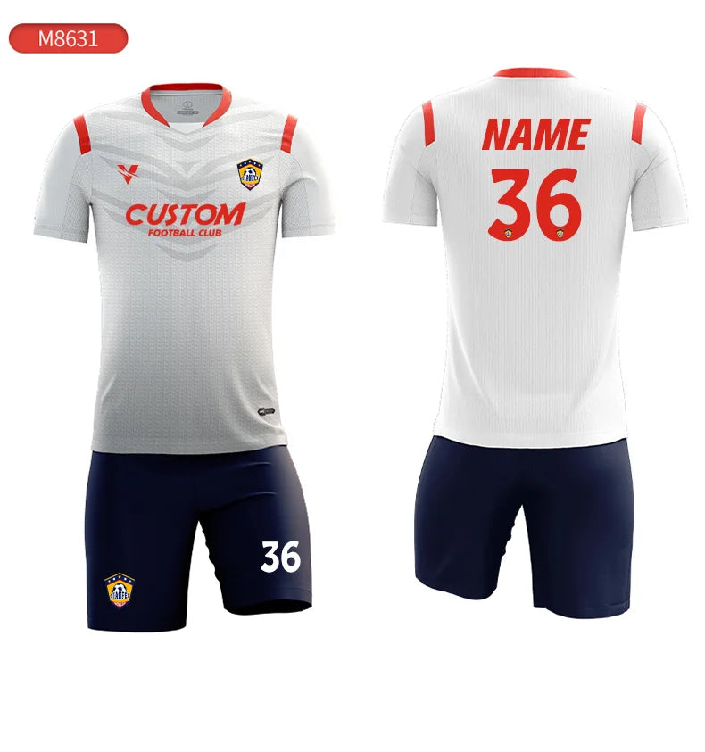 Wholesale Custom Design Breathable Comfortable Soccer Jersey Kits Team Soccer Sports Uniforms Men Football Uniform Sets M8631