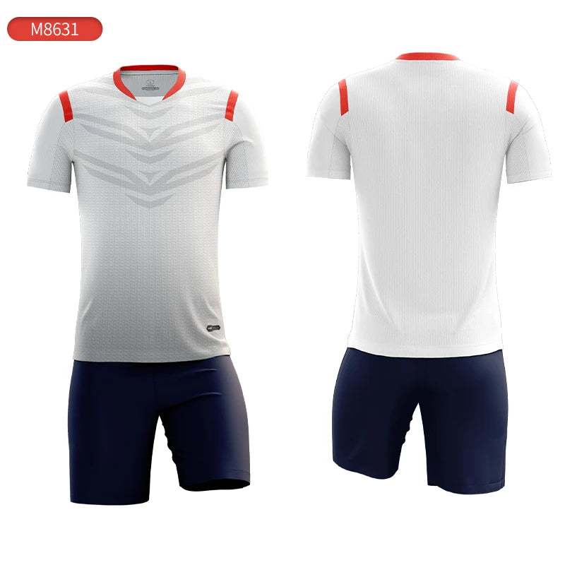 Wholesale Custom Design Breathable Comfortable Soccer Jersey Kits Team Soccer Sports Uniforms Men Football Uniform Sets M8631