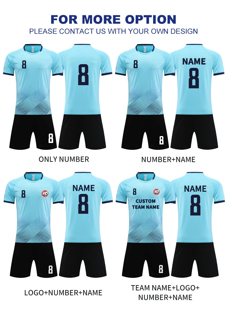 Children Football Jerseys Shorts Boys Girls Soccer Clothes Set Short Sleeve Football Uniforms Kids Soccer Tracksuit Jersey 7712