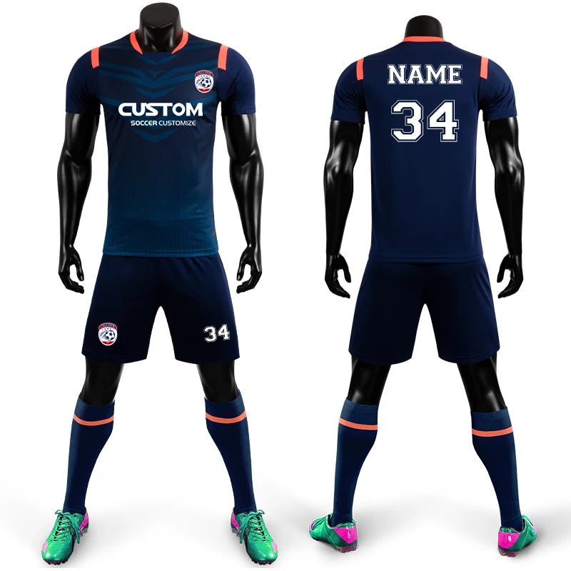 Wholesale Custom Design Breathable Comfortable Soccer Jersey Kits Team Soccer Sports Uniforms Men Football Uniform Sets M8631
