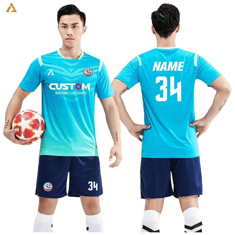 Wholesale Custom Design Breathable Comfortable Soccer Jersey Kits Team Soccer Sports Uniforms Men Football Uniform Sets M8631