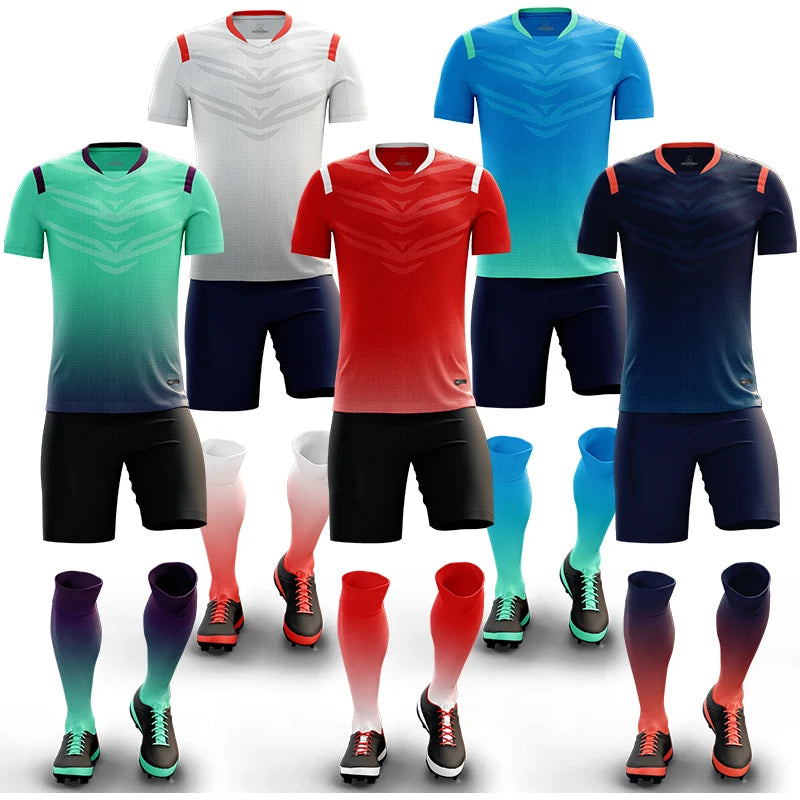 Wholesale Custom Design Breathable Comfortable Soccer Jersey Kits Team Soccer Sports Uniforms Men Football Uniform Sets M8631