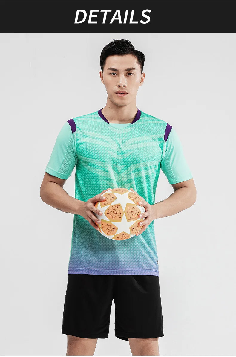 Wholesale Custom Design Breathable Comfortable Soccer Jersey Kits Team Soccer Sports Uniforms Men Football Uniform Sets M8631