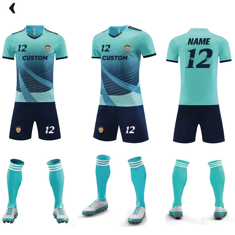 Soccer Jersey Custom Sets sublimation original Design Training kits Football uniform t-Shirt sport team For kids for Men XY233