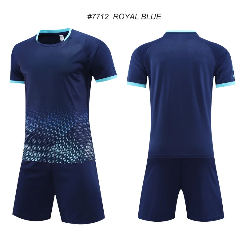 Children Football Jerseys Shorts Boys Girls Soccer Clothes Set Short Sleeve Football Uniforms Kids Soccer Tracksuit Jersey 7712