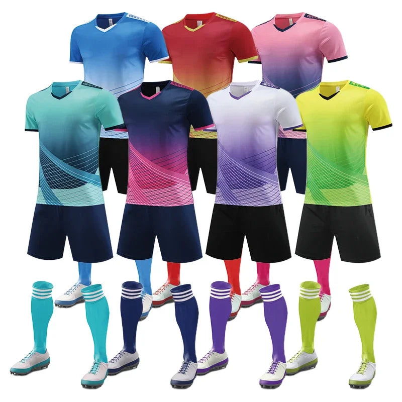 Soccer Jersey Custom Sets sublimation original Design Training kits Football uniform t-Shirt sport team For kids for Men XY233